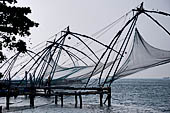 Kerala - Kochi the Chinese fishing net. 